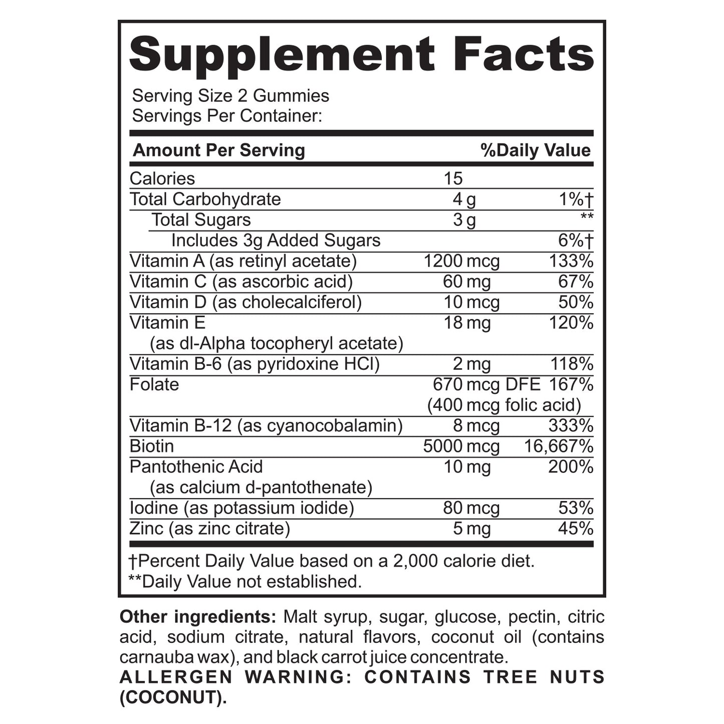 Hair, Lash & Brow Vitamin Gummies